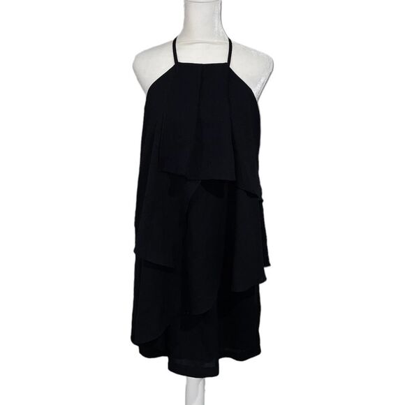 Adelyn Rae Black High Neck Layer Dress XS - Picture 1 of 5